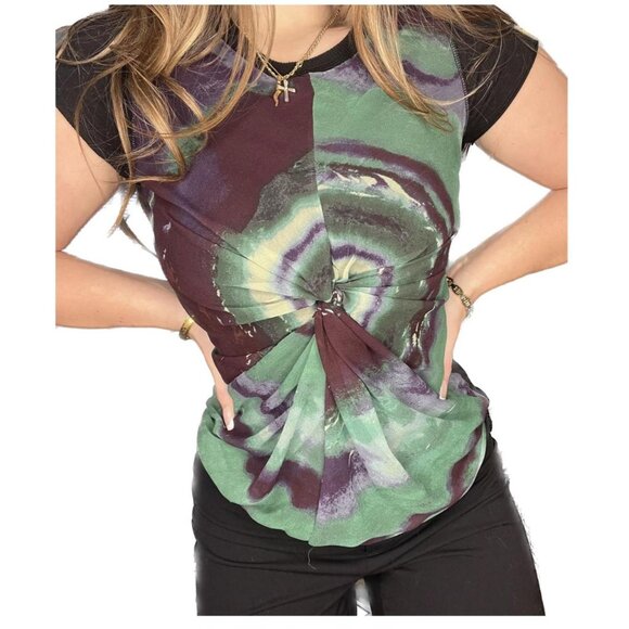 Vera Wang Tops - Vera Wang Tie-Dye Sheer Combo Illusion Top | Size S